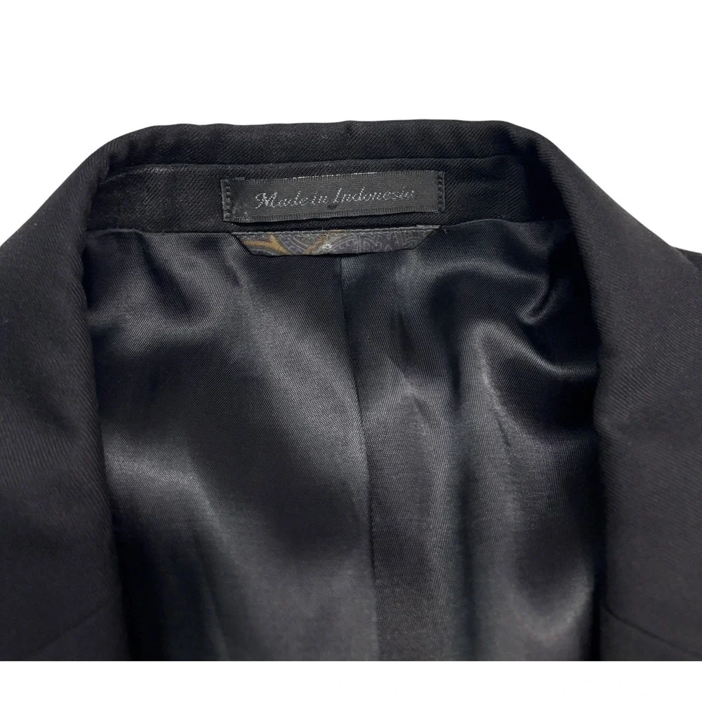 Ralph Lauren 46L Black Blazer Jacket Sport Suit Coat All Season Wool Two Button